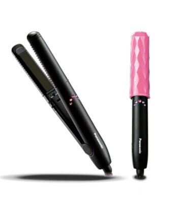PANASONIC COMPACT HAIR STRAIGHTENER & CURLER - BLACK