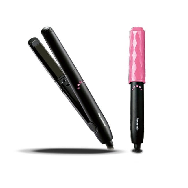 PANASONIC COMPACT HAIR STRAIGHTENER & CURLER - BLACK